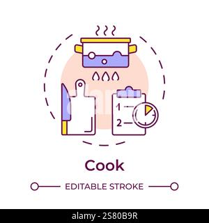 Cook multi color concept icon Stock Vector