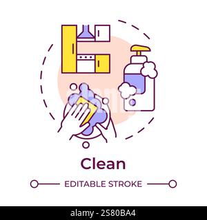 Clean multi color concept icon Stock Vector