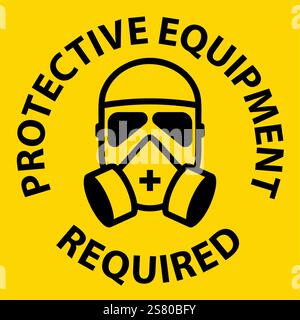 Essential Safety Sign for Protective Equipment Requirement in Hazardous Environments and Workplaces Stock Vector
