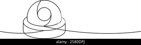 CCTV camera one line continuous drawing. Video surveillance. Vector illustration Stock Vector