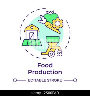 Food production multi color concept icon Stock Vector