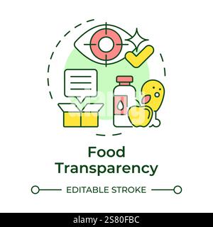 Food transparency multi color concept icon Stock Vector