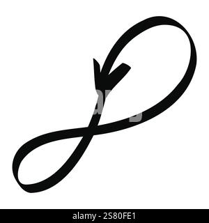 Hand drawn vector doodle infinity arrow isolated on a white Stock Vector
