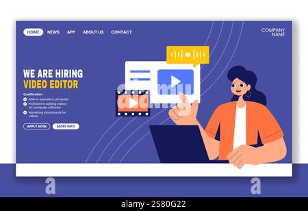 Vector Illustration of Video Editing Software Templates for Social Media Landing Page in Hand-Drawn Style Stock Vector