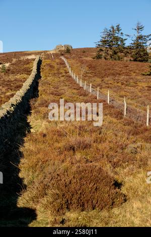 The Jubilee Tower on the summit of Moel Famau in the Clwydian Range, North Wales Stock Photo