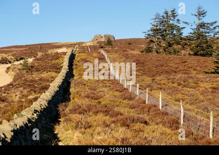 The Jubilee Tower on the summit of Moel Famau in the Clwydian Range, North Wales Stock Photo