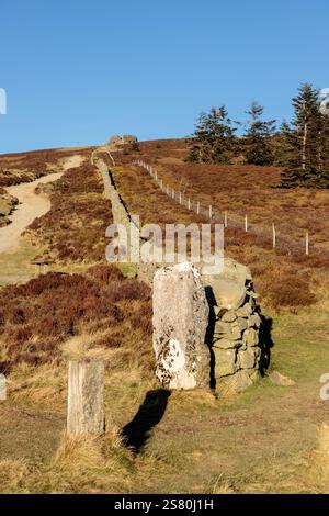 The Jubilee Tower on the summit of Moel Famau in the Clwydian Range, North Wales Stock Photo