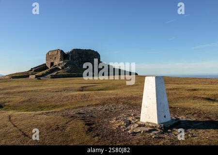 The Jubilee Tower on the summit of Moel Famau in the Clwydian Range, North Wales Stock Photo