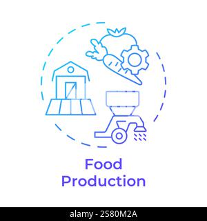 Food production blue gradient concept icon Stock Vector