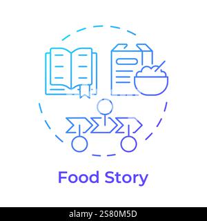 Food story blue gradient concept icon Stock Vector
