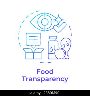 Food transparency blue gradient concept icon Stock Vector