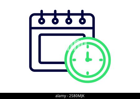 Schedule icon. line icon style. icon related to time and date. time elements vector illustration Stock Vector
