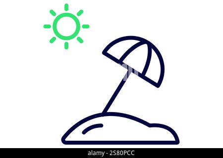 Summer icon. line icon style. icon related to holiday, time and date. time elements vector illustration Stock Vector