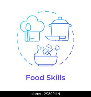 Food skills blue gradient concept icon Stock Vector