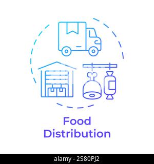 Food distribution blue gradient concept icon Stock Vector