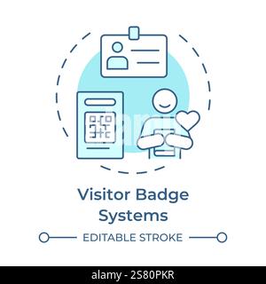Visitor badge systems soft blue concept icon Stock Vector