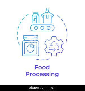 Food processing blue gradient concept icon Stock Vector