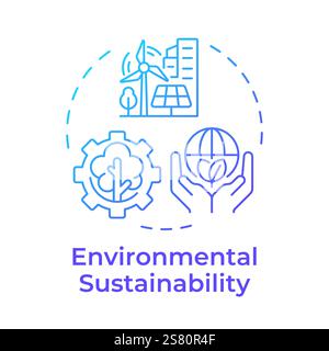 Environmental sustainability blue gradient concept icon Stock Vector