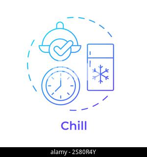 Chill blue gradient concept icon Stock Vector