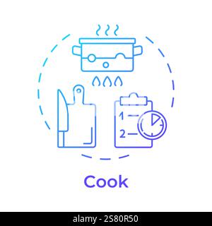 Cook blue gradient concept icon Stock Vector