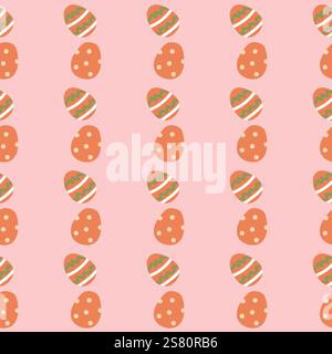 Happy easter geometric pattern with colorful eggs for festive design. Stock Vector