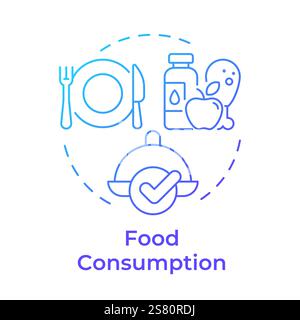 Food consumption blue gradient concept icon Stock Vector