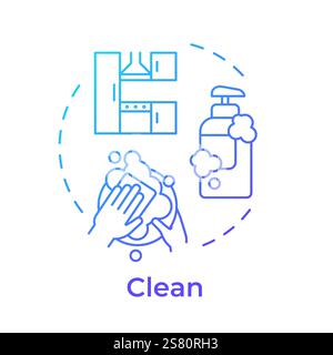 Clean blue gradient concept icon Stock Vector