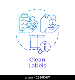 Clean labels blue gradient concept icon Stock Vector