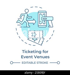 Event venues ticketing soft blue concept icon Stock Vector