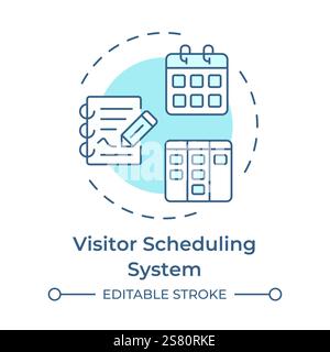 Visitor scheduling system soft blue concept icon Stock Vector