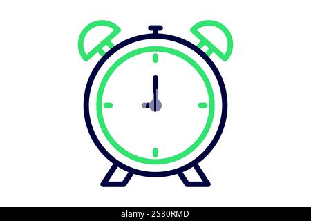 Alarm icon. line icon style. icon related to notification, time and date. time elements vector illustration Stock Vector