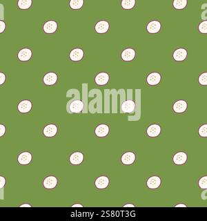 Green background with white polka dots pattern. Stock Vector