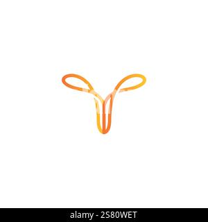 Letter Y Line Monogram logo Template Stock Vector