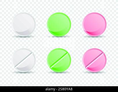 Pills capsules icon set collection in flat style. Medical tablet vector illustration on isolated background. Healthcare drug sign business concept. Stock Vector