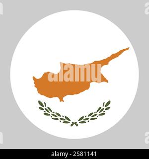 Flag of Cyprus round shape, national symbol Stock Vector