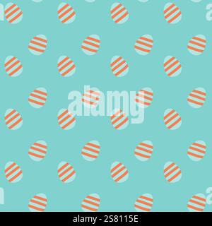 Happy easter geometric egg pattern in pastel colors for festive design and decorations. Stock Vector