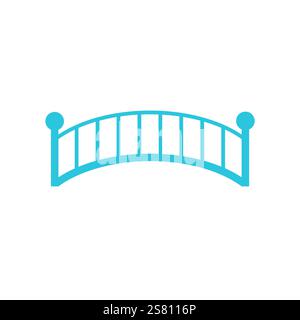 Path Through the Bridge Icon. Isolated on white background. Blue icon set. Stock Vector