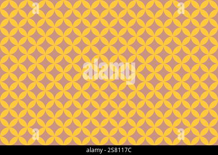 Amber and terracotta flower of life pattern background wallpaper. Stock Vector