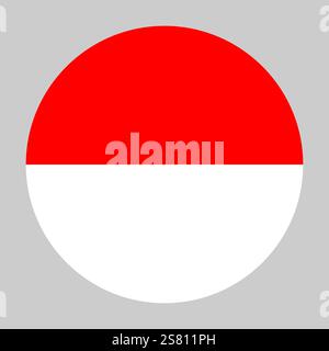 Flag of Indonesia round shape, national symbol Stock Vector