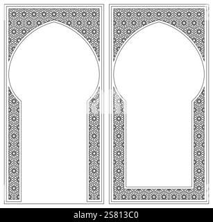 Two frames . Ornament in Arabic geometric style Stock Vector