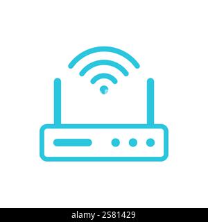 Strong and Stable Wi-Fi Signal icon.  Isolated on white background. Blue icon set. Stock Vector