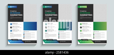Business Flyer, Corporate Flyer template colorful gradient geometric shape. Brochure design, layout template design, annual report, magazine, poster. Stock Vector