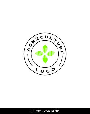 emblem agriculture leaf logo, , agriculture leaf logo, agriculture circle logo , Vector illustration Stock Vector