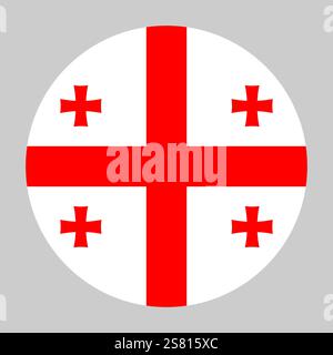 Flag of Georgia round shape, national symbol Stock Vector