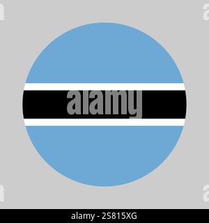Flag of Botswana round shape, national symbol Stock Vector