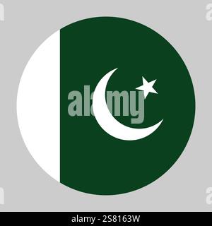Flag of Pakistan round shape, national symbol Stock Vector