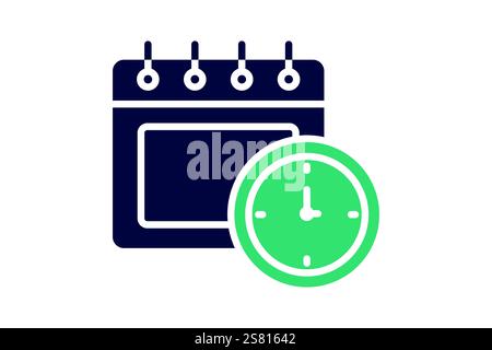 Schedule icon. solid icon style. icon related to time and date. time elements vector illustration Stock Vector