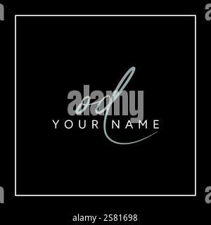 OD Initial Logo in Signature Style for Photography and Fashion Business - Hand Drawn Signature Logo Vector Stock Vector