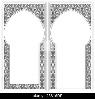 Two frames . Ornament in Arabic geometric style Stock Vector