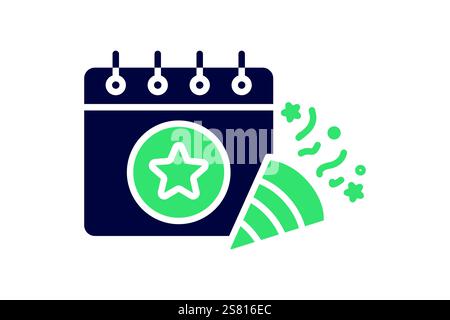Event icon. solid icon style. icon related to time and date. time elements vector illustration Stock Vector